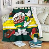 Mickey Mouse Oregon Ducks Nfl Team Football In Yellow And Green Fleece Blanket Blanket Home Decor Gift 3.jpeg - demo10