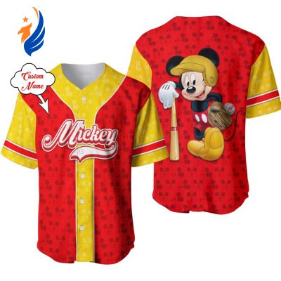 Stand out with Your Own Mickey Mouse Personalized Women s Baseball Jersey