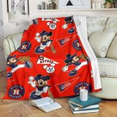 Mickey Mouse Plays Houston Astros Mlb Team Baseball In Red Fleece Blanket Blanket Home Decor Gift 3.jpeg - demo10