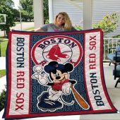 Mickey Mouse Quilt Blanket Boston Red Sox Mickey Mouse Fabric Quilt Blanket Blanket Home Decor Gift 1.jpeg - demo10