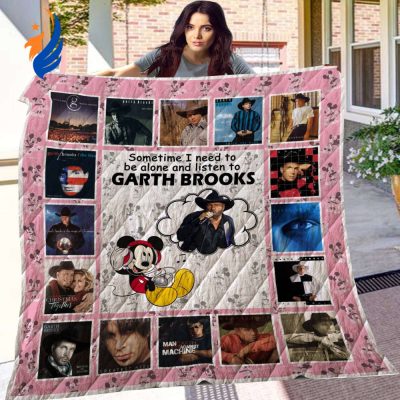 Mickey Mouse Quilt Blanket, Garth Brooks Mickey 3D Quilt Blanket - Blanket Home Decor Gift