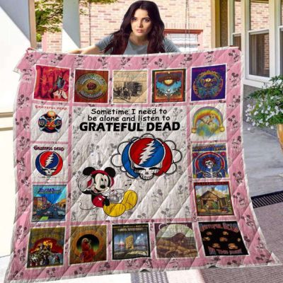 Mickey Mouse Quilt Blanket, Grateful Dead Mickey 3D Quilt Blanket - Blanket Home Decor Gift