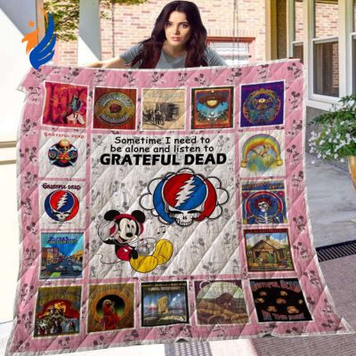 Mickey Mouse Quilt Blanket, Grateful Dead Mickey 3D Quilt Blanket - Blanket Home Decor Gift