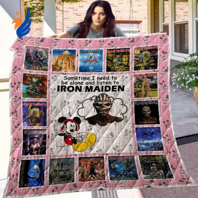 Mickey Mouse Quilt Blanket, Iron Maiden Mickey 3D Quilt Blanket - Blanket Home Decor Gift