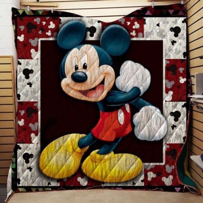 Mickey Mouse Quilt Blanket, Mickey 3D Quilt Blanket - Blanket Home Decor Gift
