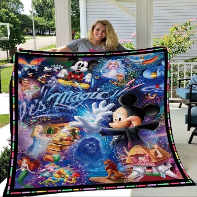 Mickey Mouse Quilt Blanket, Mickey And Friends Magical Blanket Quilt Blanket - Blanket Home Decor Gift