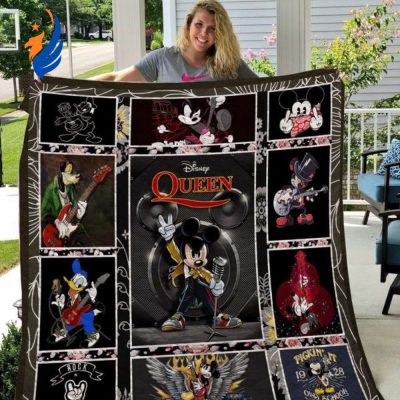 Mickey Mouse Quilt Blanket, Mickey And Friends Music 3D Quilt Blanket - Blanket Home Decor Gift