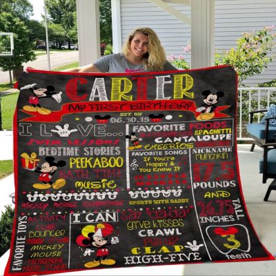 Mickey Mouse Quilt Blanket, Mickey Baby Kid Birthday Quilt Blanket - Blanket Home Decor Gift