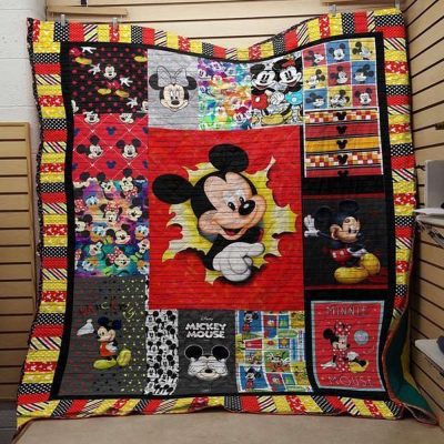 Mickey Mouse Quilt Blanket, Mickey Fabric 3D Quilt Blanket - Blanket Home Decor Gift