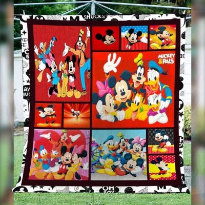 Mickey Mouse Quilt Blanket, Mickey Friends 3D Quilt Blanket B - Blanket Home Decor Gift