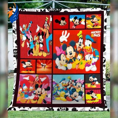 Mickey Mouse Quilt Blanket, Mickey Friends 3D Quilt Blanket B - Blanket Home Decor Gift