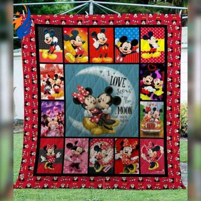 Mickey Mouse Quilt Blanket, Mickey Friends 3D Quilt Blanket - Blanket Home Decor Gift