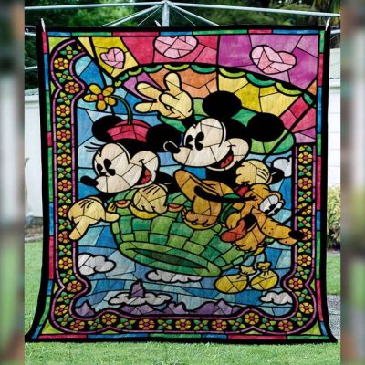 Mickey Mouse Quilt Blanket, Mickey Minnie Quilt Blanket - Blanket Home Decor Gift