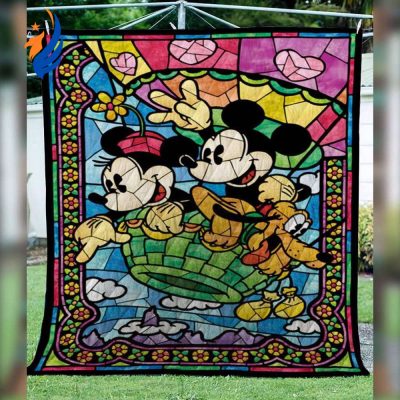 Mickey Mouse Quilt Blanket, Mickey Minnie Quilt Blanket - Blanket Home Decor Gift