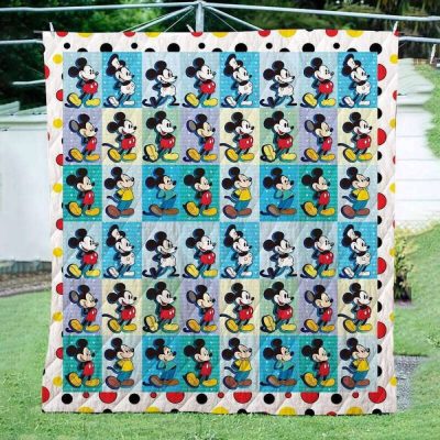 Mickey Mouse Quilt Blanket, Mickey Mouse 3D Quilt Blanket - Blanket Home Decor Gift