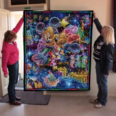 Mickey Mouse Quilt Blanket, Mickey Mouse And Friends 3D Quilt Blanket - Blanket Home Decor Gift