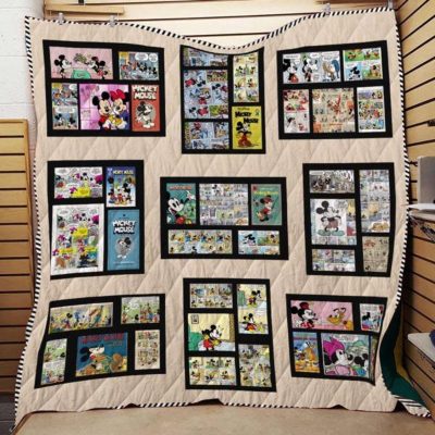 Mickey Mouse Quilt Blanket, Mickey Mouse Comics 3D Quilt Blanket - Blanket Home Decor Gift
