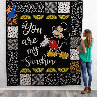 Mickey Mouse Quilt Blanket, Mickey Mouse My Sunshine Quilt Blanket - Blanket Home Decor Gift