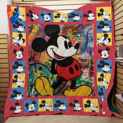 Mickey Mouse Quilt Blanket, Mickey Years 3D Quilt Blanket - Blanket Home Decor Gift