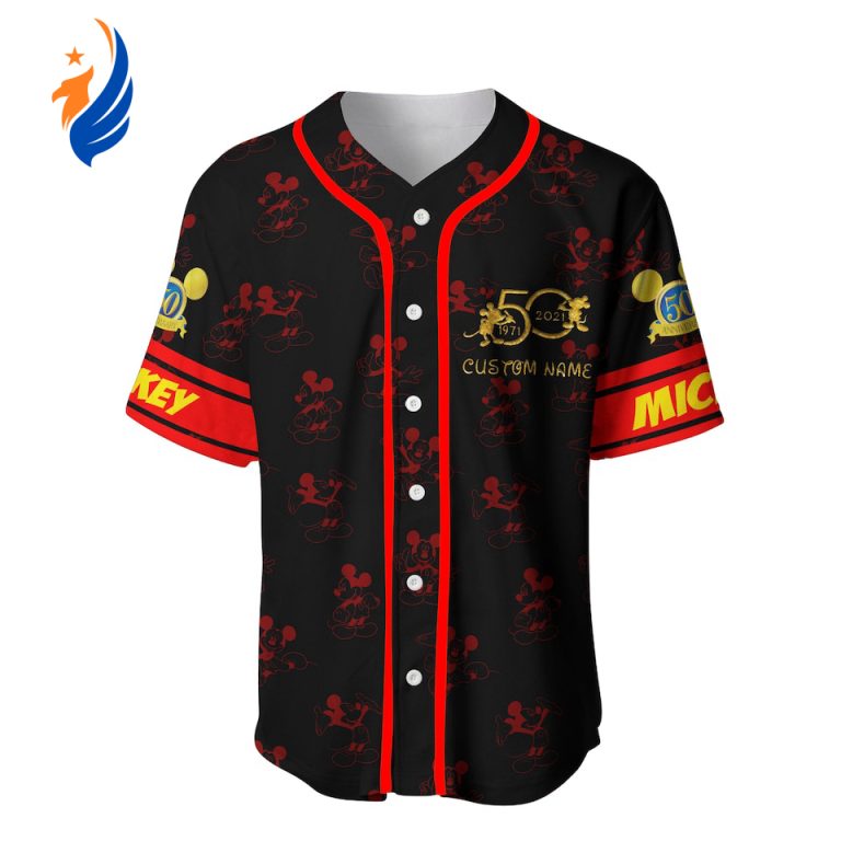 Mickey Mouse Red Disney 50th Anniversary Baseball Jersey - Celebrate in Style!