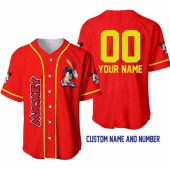 Mickey Mouse Red Yellow Disney Unisex Cartoon Custom Name Baseball Jersey Gift For Lover Jersey 1.jpeg - demo10