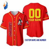 Mickey Mouse Red Yellow Disney Unisex Cartoon Custom Name Baseball Jersey Gift For Lover Jersey.jpeg - demo10