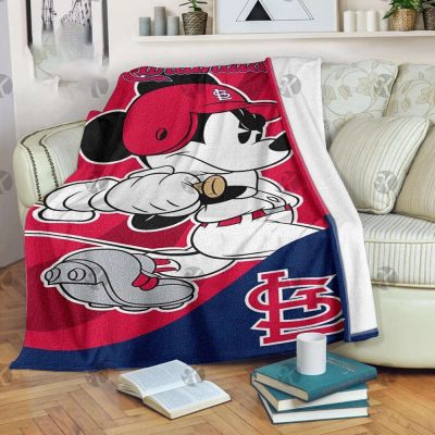 Mickey Mouse St. Louis Cardinals MLB Team Baseball Fleece Blanket - Blanket Home Decor Gift Mickey Mouse St. Louis Cardinals MLB Team Baseball Fleece Blanket - Blanket Home Decor Gift