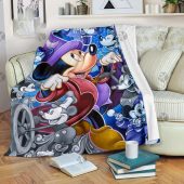 Mickey Mouse Wizard And Original Mickey Black And White Fleece Blanket Blanket Home Decor Gift 1.jpeg - demo10