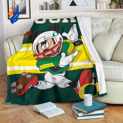 Mickey Plays Ducks Fleece Blanket For Football Fan - Blanket Home Decor Gift
