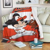 Mickey Plays Orioles Fleece Blanket For Baseball Fan Blanket Home Decor Gift 1.jpeg - demo10