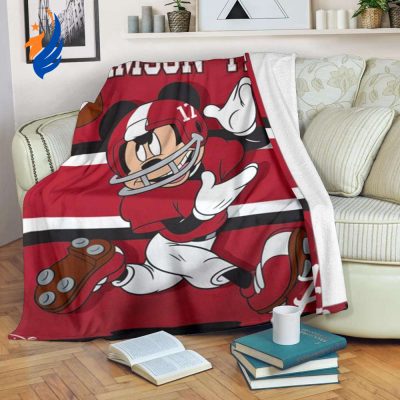 Mickey Plays With The Crimson Tide Premium Blanket - Blanket Home Decor Gift