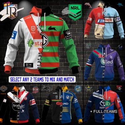 Mix 2 NRL Teams Select Any 2 Teams to Mix and Match! Hoodie