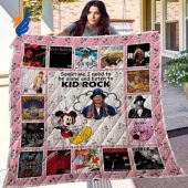 Mk Mickey Disney Kid Rock Quilt Blanket Vintage Mickey Mouse and Kid Rock Quilt Bedding Set - Blanket Home Decor Gift