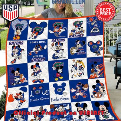 NCAA Florida Gators Math Disney Mickey Quilt Blanket - Blanket Home Decor Gift