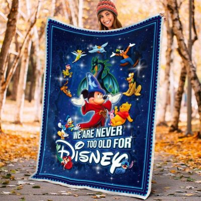Never Too Old Magic Mickey Fantasia Sherpa Fleece Quilt Blanket BL1911 - Blanket Home Decor Gift