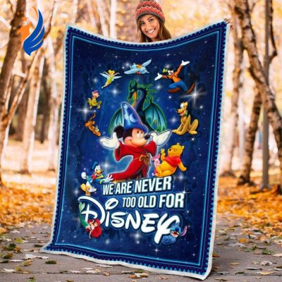 Never Too Old Magic Mickey Fantasia Sherpa Fleece Quilt Blanket BL1911 - Blanket Home Decor Gift