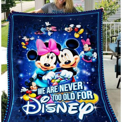Never Too Old Mickey And Minnie Sherpa Fleece Quilt Blanket BL1908 - Blanket Home Decor Gift