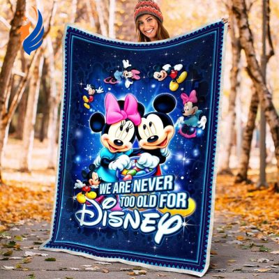 Never Too Old Mickey And Minnie Sherpa Fleece Quilt Blanket BL1908 - Blanket Home Decor Gift