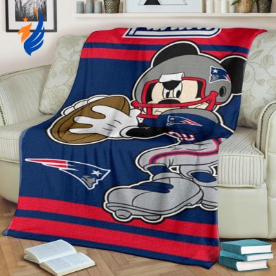 New England Patriots Mickey 3D Full Printing Blanket - Blanket Home Decor Gift