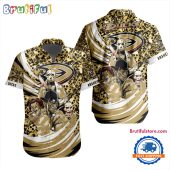 NHL Anaheim Ducks Special Movies Character Halloween Design Hawaiian Button Shirt