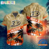 NHL Anaheim Ducks Special Palm Tree Hawaiian Button Shirt