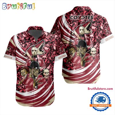 NHL Arizona Coyotes Special Movies Character Halloween Design Hawaiian Button Shirt