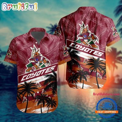 NHL Arizona Coyotes Special Palm Tree Hawaiian Button Shirt