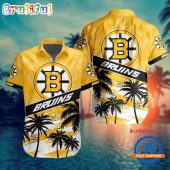 NHL Boston Bruins Special Palm Tree Hawaiian Button Shirt