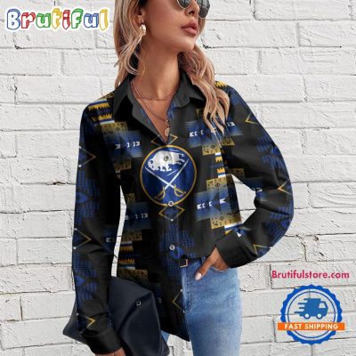 NHL Buffalo Sabres Special Native American Women's Casual Shirt, Hockey Women's Casual Shirt
