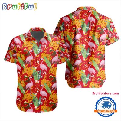 NHL Calgary Flames Special Flamingo Hawaiian Design Button Shirt