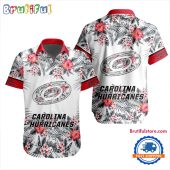 NHL Carolina Hurricanes Special Flower Tropical Design Hawaiian Button Shirt