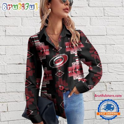 NHL Carolina Hurricanes Special Native American Women's Casual Shirt, Hockey Women's Casual Shirt