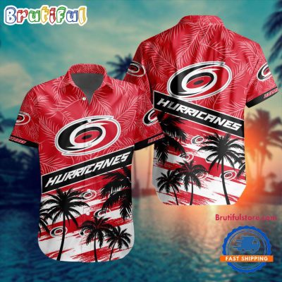 NHL Carolina Hurricanes Special Palm Tree Hawaiian Button Shirt