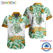 NHL Chicago Blackhawks Special Flower Tropical Design Hawaiian Button Shirt